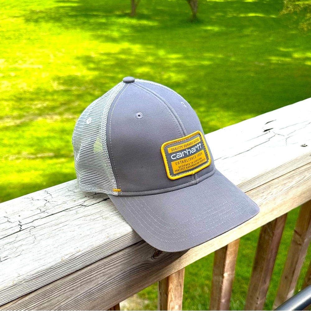 Carhartt Gray and yellow Mesh snap back Cap